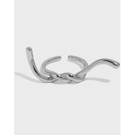 Diseño de nicho coreano simple nueva textura de línea S925 anillo abierto de plata esterlina hembra's discount tags