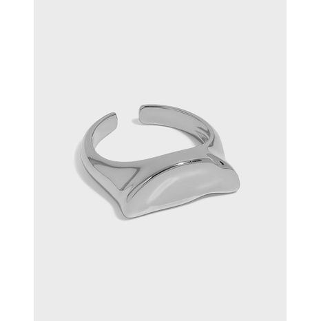 Koreanische Nische unregelmäßige Oberfläche glänzende Textur S925 Sterling Silber offener Ring weiblich's discount tags