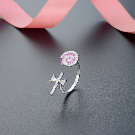 Bague ouverte en diamant en argent sterling s925 coréenne pour femme, bague ouverte en gros's discount tags