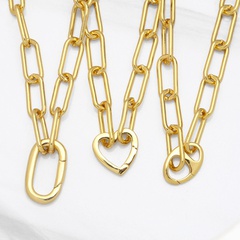 European and American thick chain hiphop men and women heart copper necklace wholesale
