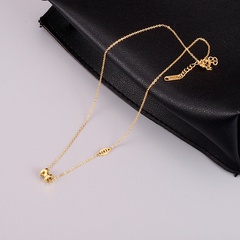 Simple round pendant titanium steel gold-plated 18K necklace female trendy sweater chain