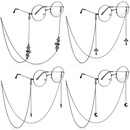 Fashion Glasses Chain 4 Piece Set Cross Lightning Pendant Moon Pendant Black Eye Chainpicture5