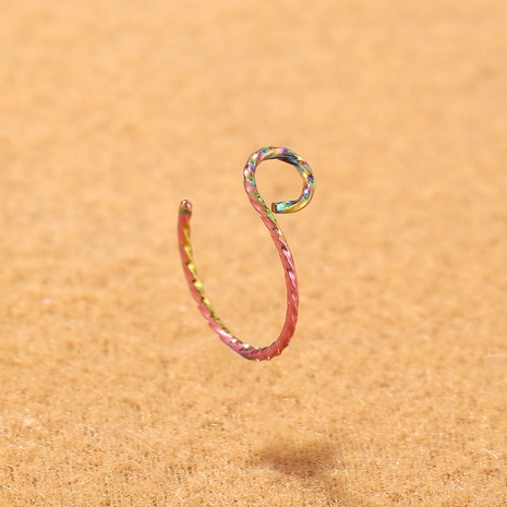 Clou de nez en forme d'anneau de nez de couleur à torsion simple de type C en acier inoxydable à la mode's discount tags