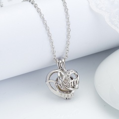 simple accessories natural freshwater pearl cage pendant necklace