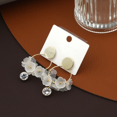 Boucles d'oreilles en cuivre de couleur unie à fleur de mode classique's discount tags