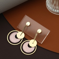 classic fashion multi-layer discs copper drop earrings