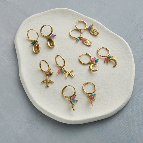 Fashion geometric cross earrings women's titanium steel earrings wholesale's discount tags