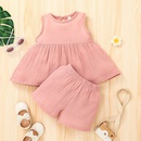 Mode einfarbige Shorts zweiteilige Kinderkleidung Freizeitweste rosa Anzugpicture6