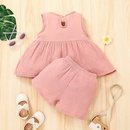 Mode einfarbige Shorts zweiteilige Kinderkleidung Freizeitweste rosa Anzugpicture9