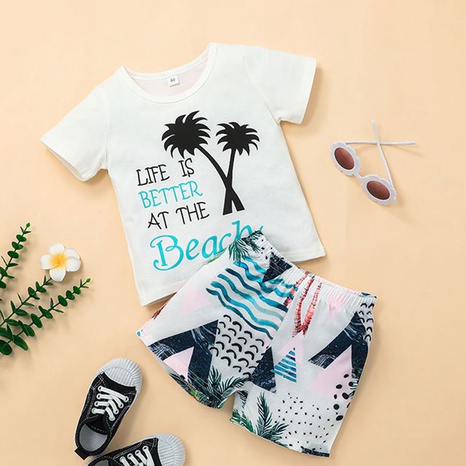 Mode Brief T-Shirt Shorts Anzug Kinder Strand Strand Zweiteilige Kleidung's discount tags