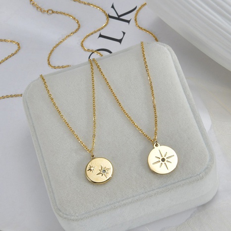 Niche French retro luxury eye pendant fashion diamond-studded clavicle chain's discount tags