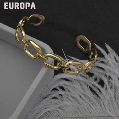 European and American open bracelet square chain buckle titanium steel bracelet