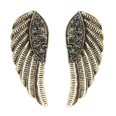 European and American fashion geometric alloy diamond wing earrings wholesale  NHJJ593379's discount tags