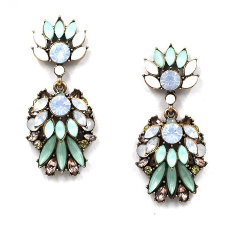 fashion retro women's alloy inlaid acrylic pendant earrings wholesale's discount tags