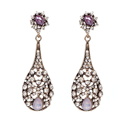 European and American new water drop-shaped hollow diamonds female earrings NHJJ593387's discount tags