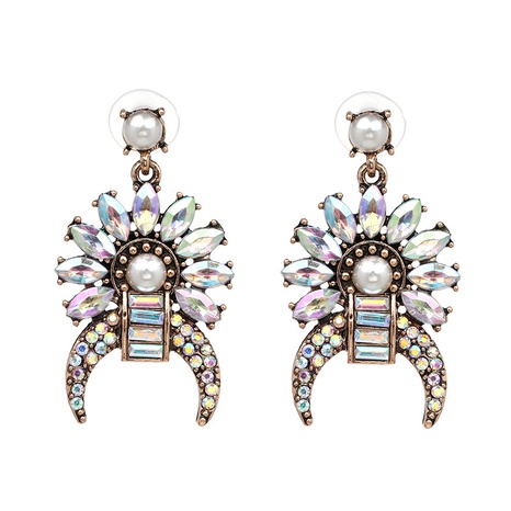 trend fashion luxury moon alloy diamond women's colorful earrings  NHJJ593389's discount tags