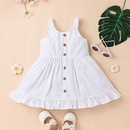 childrens clothing 2022 summer baby suspender skirt casual white girls dresspicture8