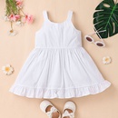 childrens clothing 2022 summer baby suspender skirt casual white girls dresspicture9