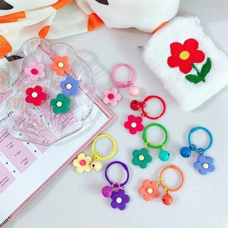 Koreanische Farbe Blumenglocke Schlüsselanhänger Süßigkeiten Farbe Macaron Blumen Schlüsselanhänger Großhandel's discount tags