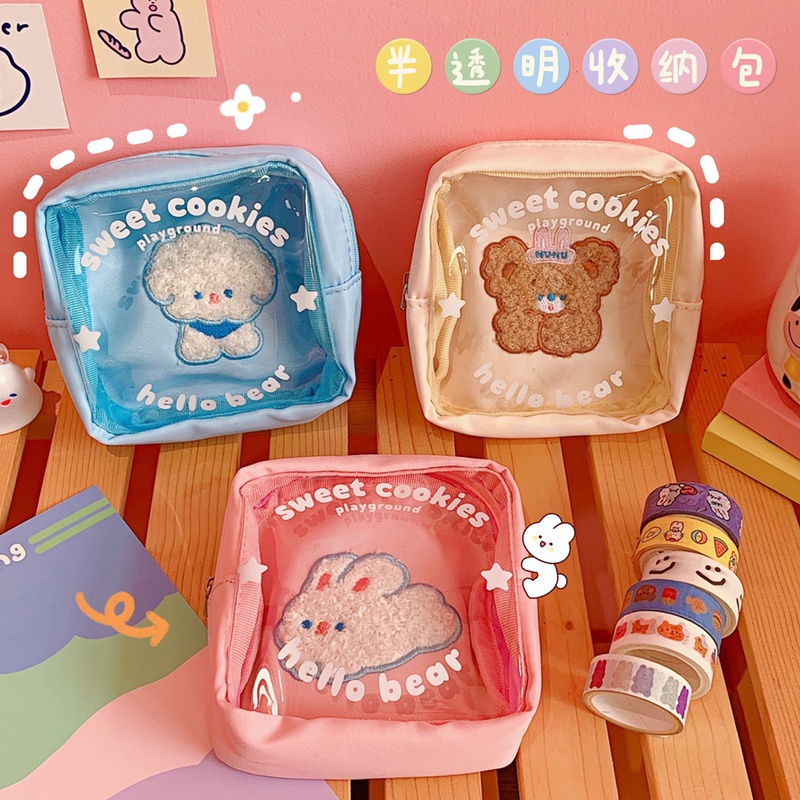 2021 new cosmetic bag sweet and cute bear portable travel bag wholesale