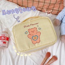 Korean cartoon bear print canvas bag largecapacity cosmetic bagpicture9
