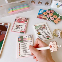 cartoon girl grid plan note book sticky note hand account sticker wholesale