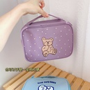 Korean cute bear canvas print handbag portable largecapacity cosmetic bagpicture8