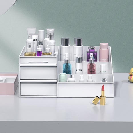 Koreanische Kosmetikbox Desktop-Kosmetik-Aufbewahrungsbox Schublade Kunststoff-Lagerregal's discount tags