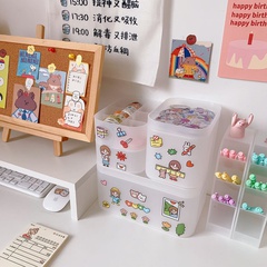 Korean desktop cosmetic storage box frosted transparent dormitory rack