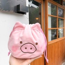Cute plush piggy cosmetic bag portable wash drawstring portable storage bag NHTIW593759picture2