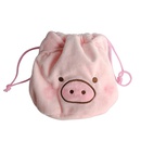 Cute plush piggy cosmetic bag portable wash drawstring portable storage bag NHTIW593759picture4