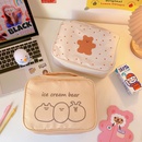 Korean cartoon bear print canvas bag daily storage bag largecapacity cosmetic bagpicture1