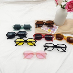 retro simple geometric solid color leopard sunshade sunglasses