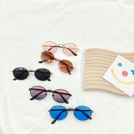 Gafas de sol para niños Gafas de marco de metal para niños y niñas Gafas de sol coreanas's discount tags