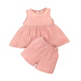 Mode einfarbige Shorts zweiteilige Kinderkleidung Freizeitweste rosa Anzugpicture11
