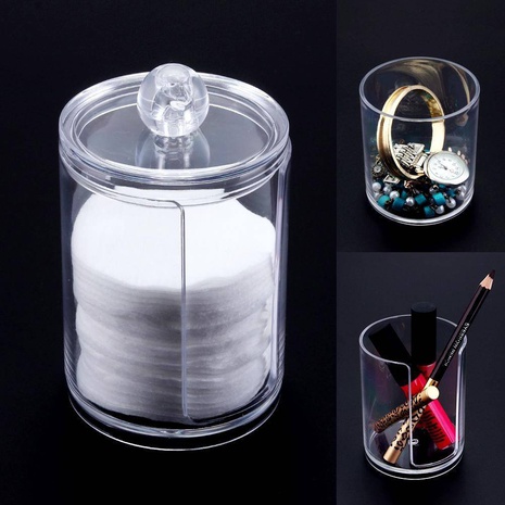 Round cosmetic cotton transparent acrylic makeup remover air cushion puff box NHYSL600116's discount tags