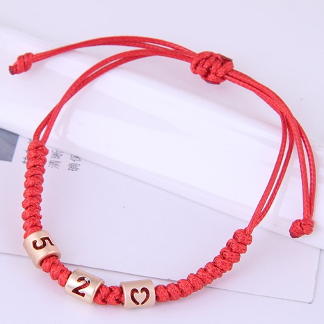 Korean Fashion Simple Metal 520 Lucky Red String Bracelet's discount tags