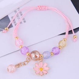 fashion simple daisy pendant crystal beads braided rope braceletpicture6