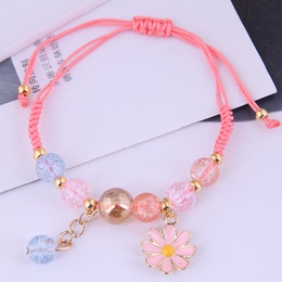 fashion simple daisy pendant crystal beads braided rope braceletpicture8