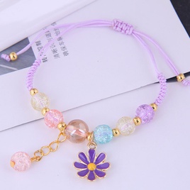 fashion simple daisy pendant crystal beads braided rope braceletpicture12