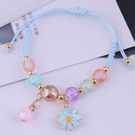 fashion simple daisy pendant crystal beads braided rope braceletpicture14