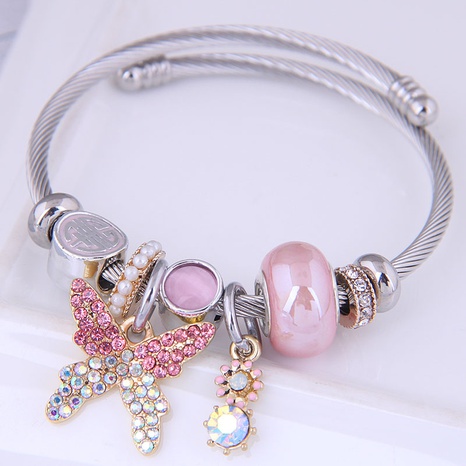fashion metal simple butterfly pendant inlaid rhinestone accessories bracelet's discount tags