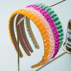 fashion solid color new thin edge crystal headbands 4 combination