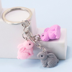 Fashion cute mini Rabbit resin key chain Ladies handbag pendant wholesale