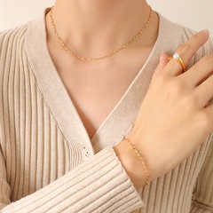 Korean twist fine necklace bracelet titanium steel gold-plated non-fading jewelry set