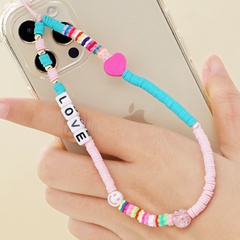 22 spring and summer new soft pottery heart mobile phone rope female
