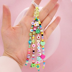 New color smiley face shell heart-shaped flower bear bag keychain wholesale
