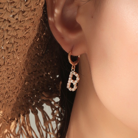 Simple elegant exquisite niche creative ear buckle letter earrings NHKQ593953's discount tags