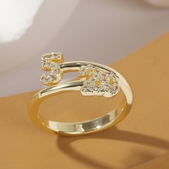 exquisite inlaid zirconium ring female creative copper ring jewelry