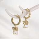 Copper zircon enamel elephant animal dripping oil personality simple earringspicture6
